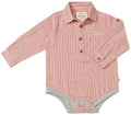 Jasper Woven Onesie | Red Micro Stripe | Me & Henry
