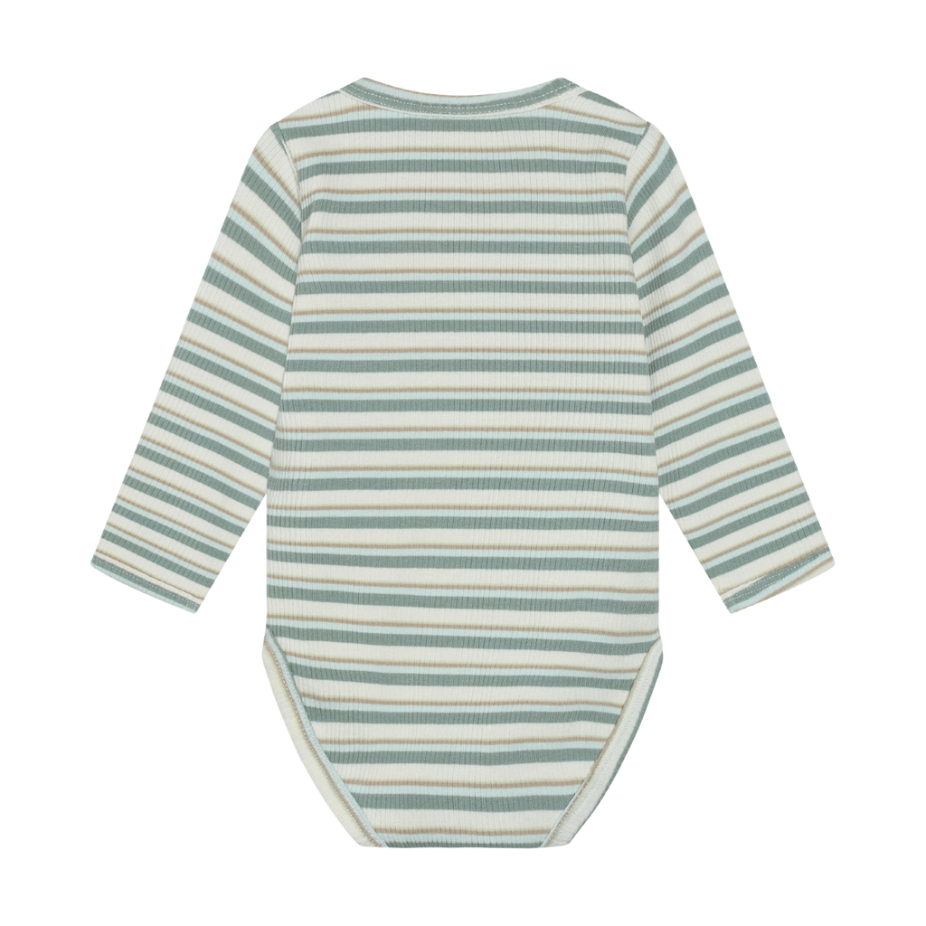 Longsleeve Bodysuit | Green Stripe | Minymo