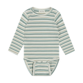 Longsleeve Bodysuit | Green Stripe | Minymo