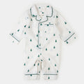 Poplin Sleeper | Pine Tree Print on Off-White | Petit Lem