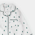Poplin PJ Set | Pine Tree Print on Off-White | Petit Lem