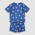 2 Piece T-Shirt & Short Set | Soccer Balls on Royal Blue | Miles the Label