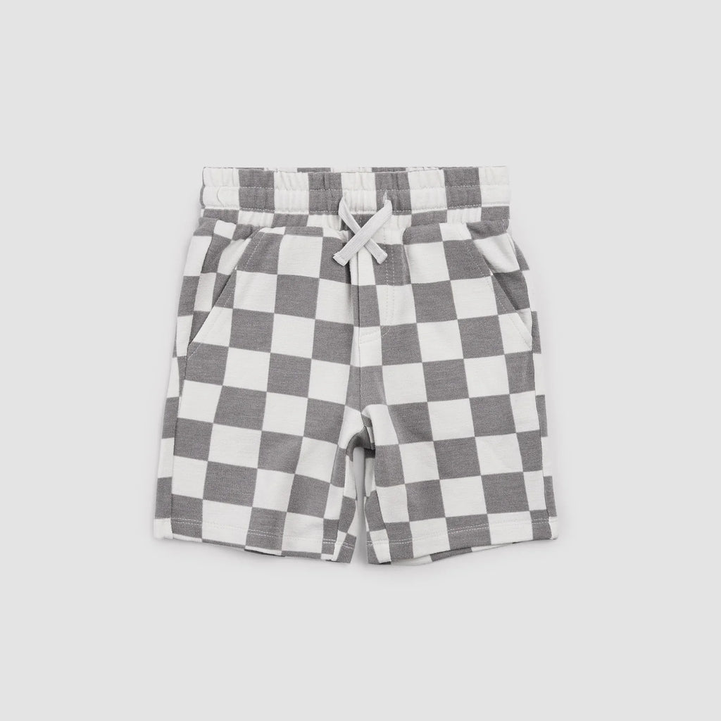 Knit Shorts | Light Grey Check | Miles the Label
