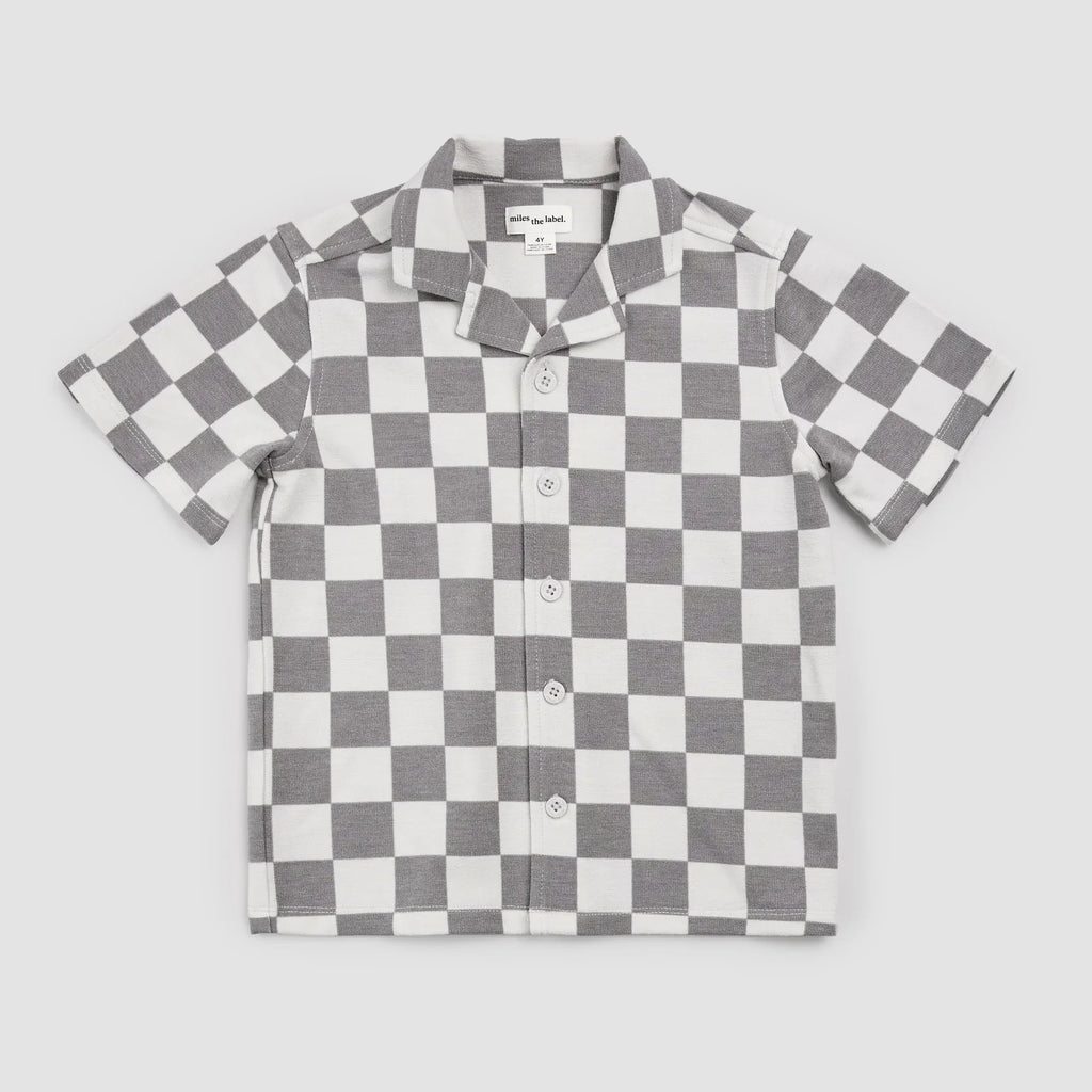 Knit Shirt | Light Grey Check | Miles the Label