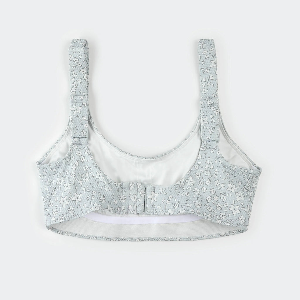 Women's Bikini Set | Vintage Flowers Print on Powder Blue | Petit Lem