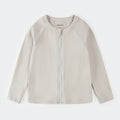 Ribbed Full Zip Rashguard | Light Grey | Petit Lem