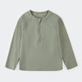 Ribbed Half Zip Rashguard | Green | Petit Lem