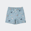 Swim Trunk | Surfing Pups on Blue | Petit Lem