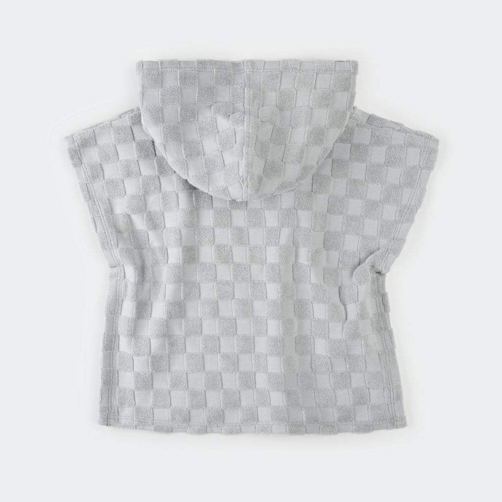 Beach Poncho | Faded Blue Checkerboard | Petit Lem