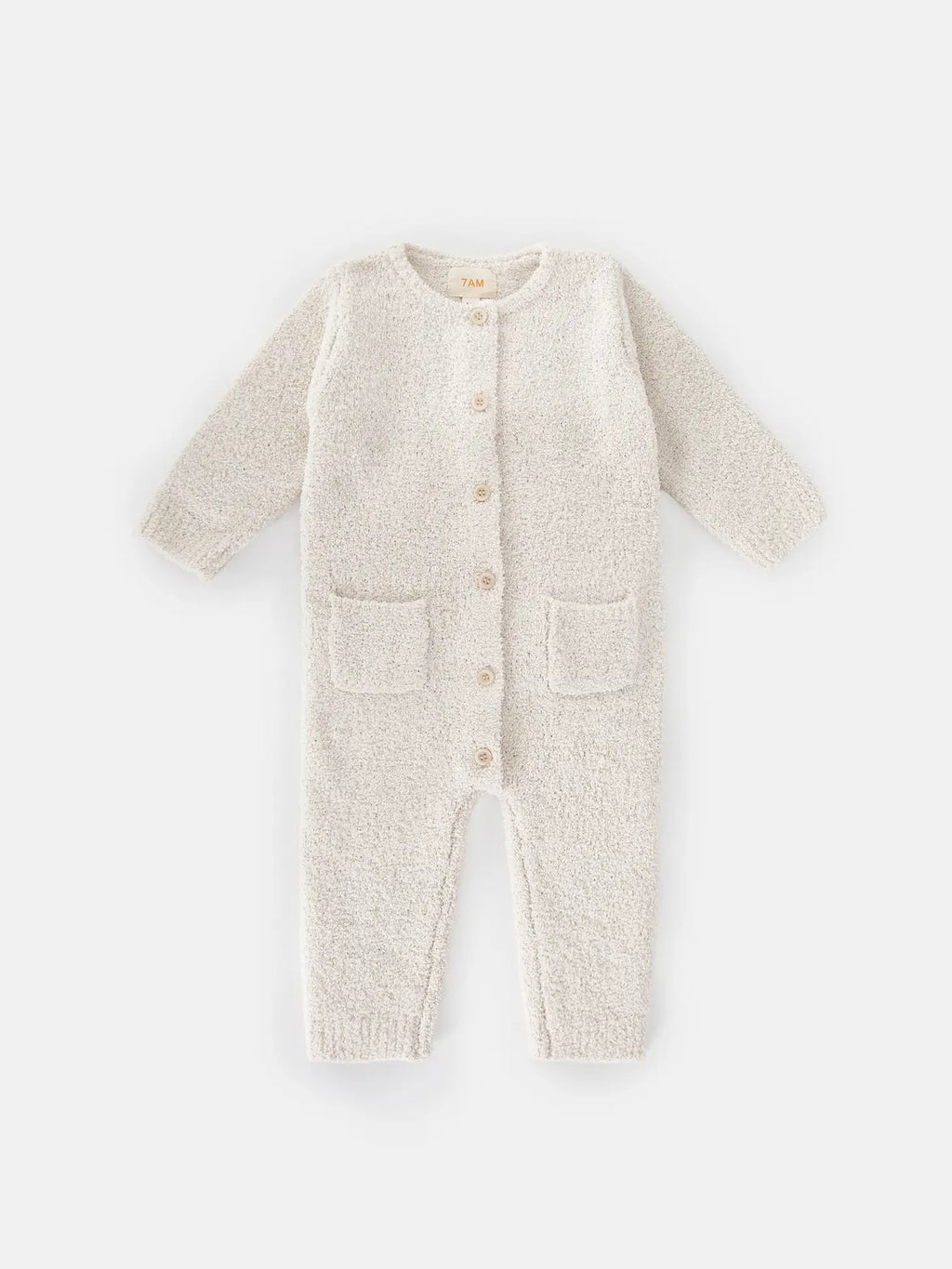Long Sleeve Romper - Fuzzy | Ecru | 7AM