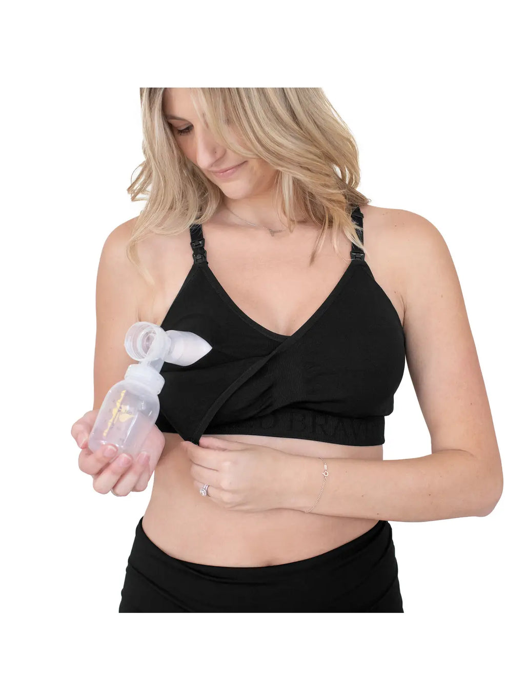 Sublime® Hands-Free Pumping & Nursing Sports Bra | Black