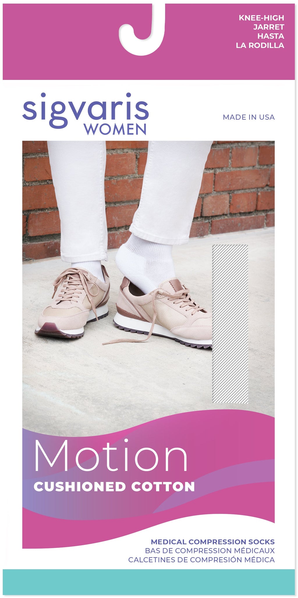 Sigvaris Women's Motion Cushioned Cotton Calf 20-30mmHg Women's Closed Toe
