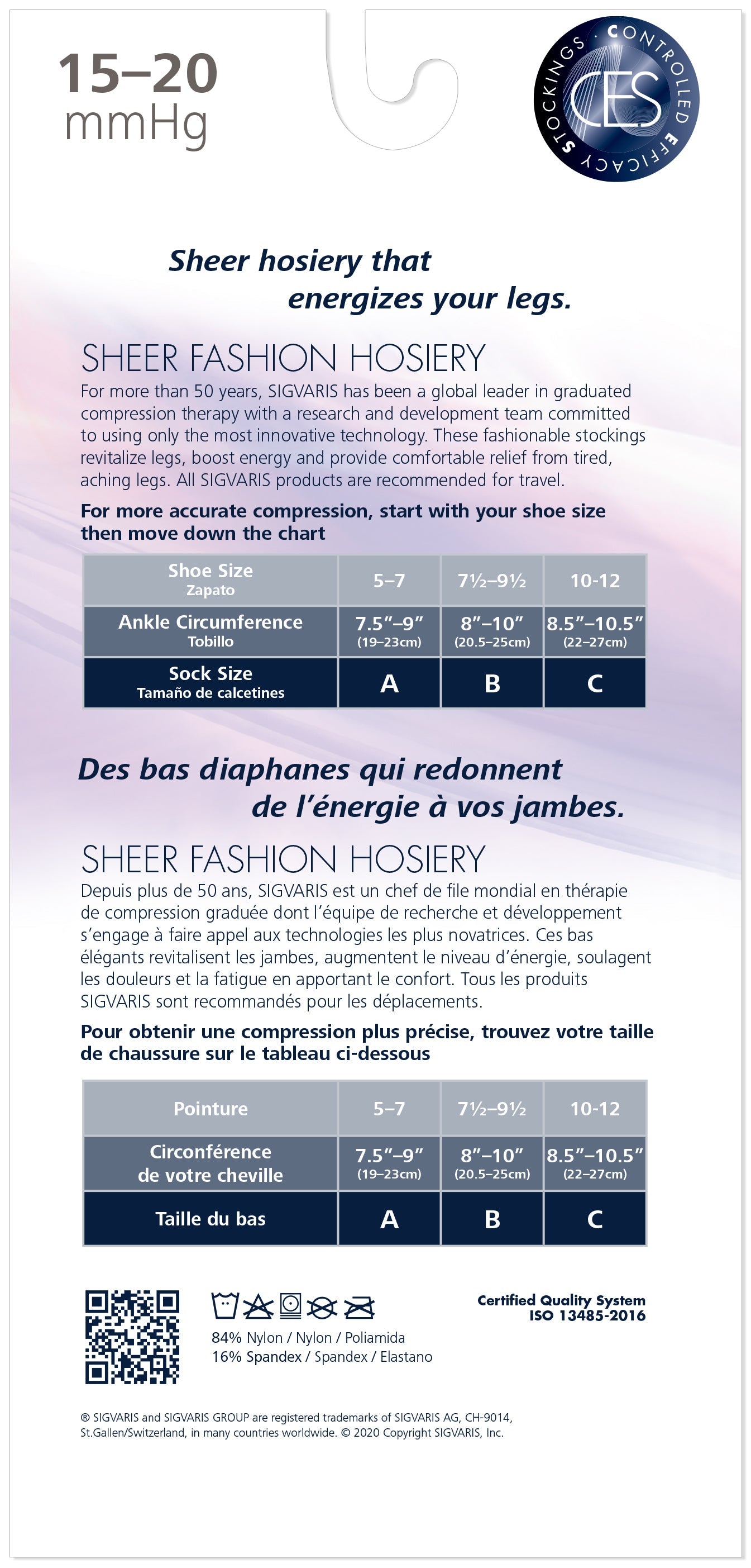 Sigvaris Women's Sheer Fashion Calf 15-20mmHg Closed