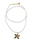 Pearl Flower Cord Necklace