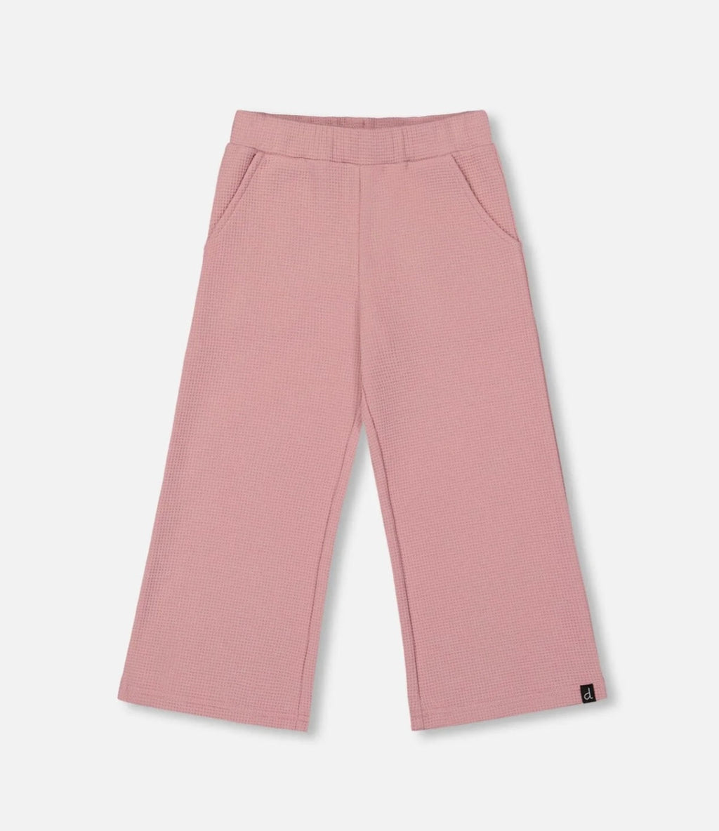 Waffle Flare Leg Pant | Pink | Deux Par Deux
