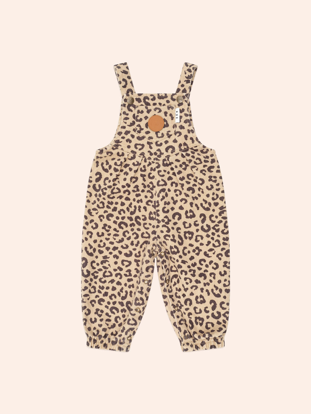 Leopard Print Denim Overalls | Huxbaby