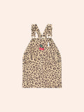 Very Cherry Leopard Print Denim Pinafore | Animal | Huxbaby