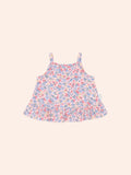 Vintage Floral Peplum Top| Dusty Pink Multi | Huxbaby