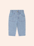 Vintage Bow Paperbag Denim Pants | Blue stripe | Huxbaby