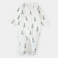 Rocket Print on Off White Footed Sleeper | Petit Lem