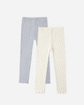 Ribbed Legging Set | Natural & Periwinkle | Rylee & Cru
