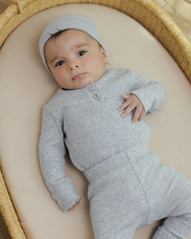 Ribbed Top+ Legging Set | Dusty Blue | Quincy Mae