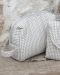 Toiletry Bag | Sage Gingham | Quincy Mae