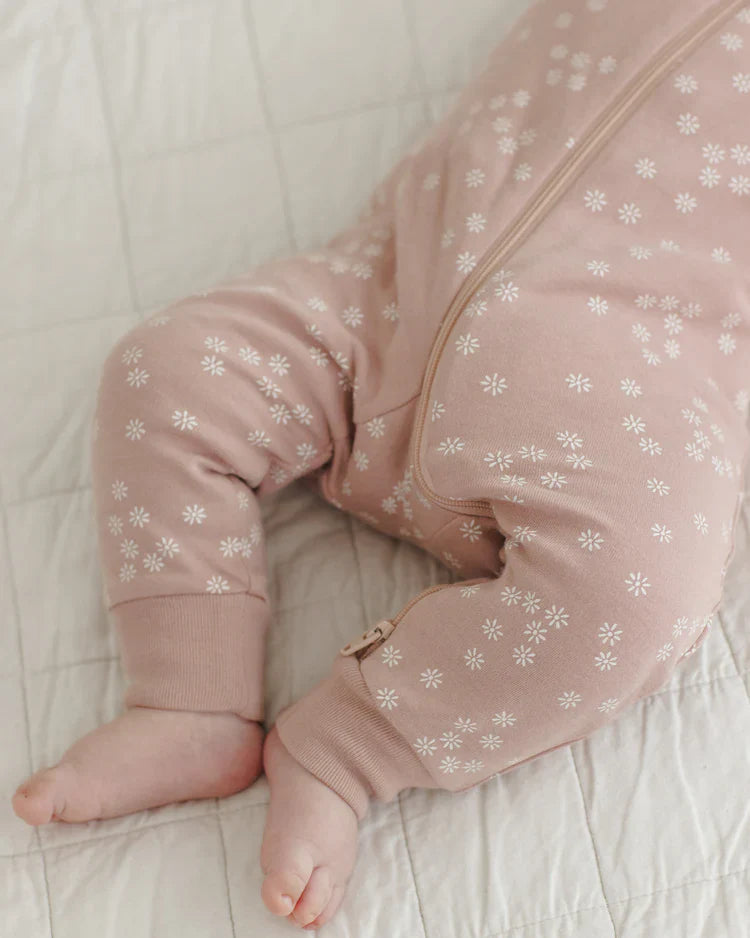 Zip Longsleeve Sleeper | Mauve Daisy | Quincy Mae