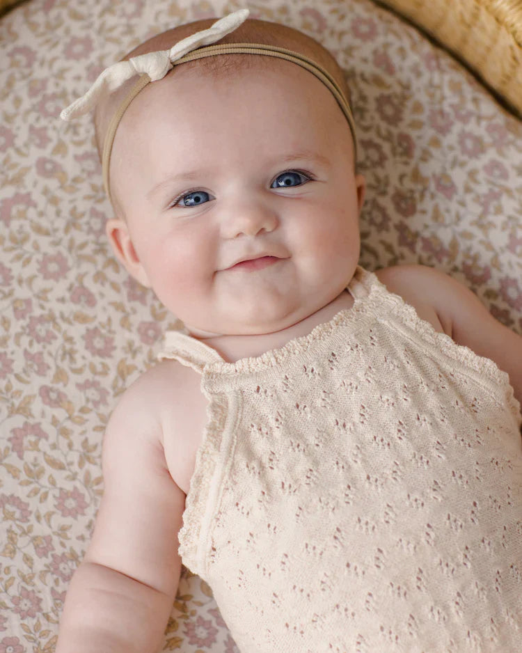 Annie Knit Romper | Ecru | Quincy Mae