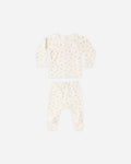 Wrap Top + Footed Pant Set | Flower Field | Quincy Mae