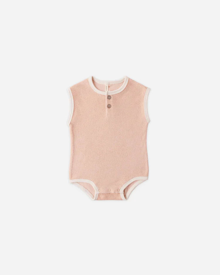 Terry Cloth Romper | Melon | Quincy Mae