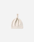 Knotted Baby Hat | Oat Micro Stripe | Quincy Mae