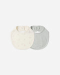 Jersey Snap Bib Pack | Bunnies, Sage Microstripe | Quincy Mae