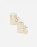 Knit Booties | Heathered Natural | Quincy Mae