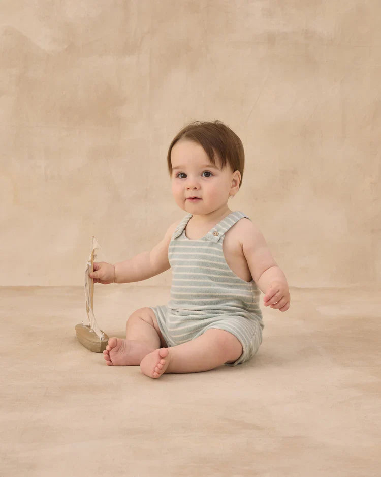 Gio Romper | Seafoam Terry Stripe | Rylee & Cru