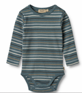 Long Sleeve Bodysuit Freddie | Blue Multi Stripe | Wheat Clothing