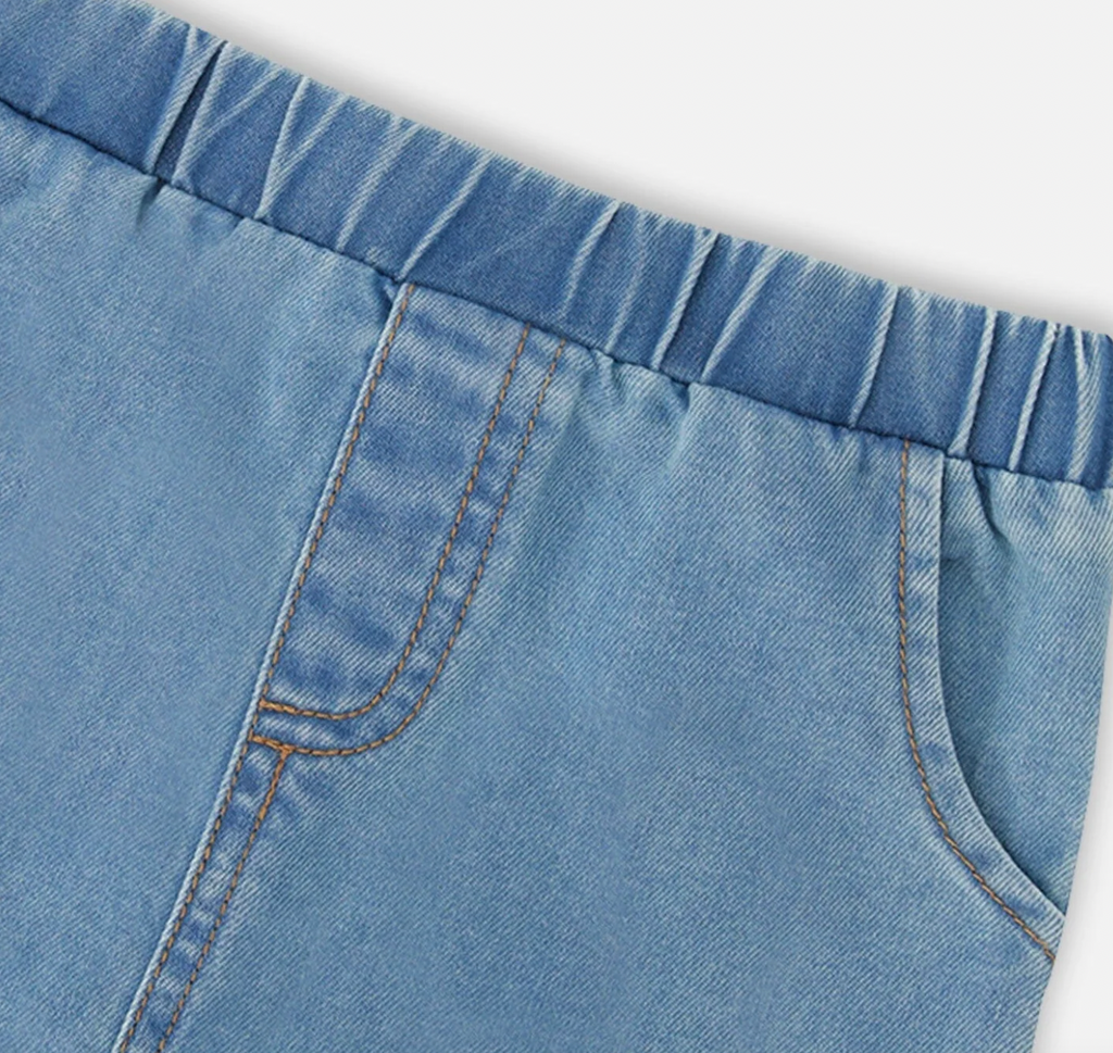 Short and Shirt Set | Light Blue Chambray | Deux Par Deux