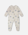 Organic One Piece PJ | Elephant Print on Grey | Deux Par Deux