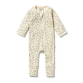 Lemon Leaf Organic Zipsuit with Feet | Wilson + Frenchy