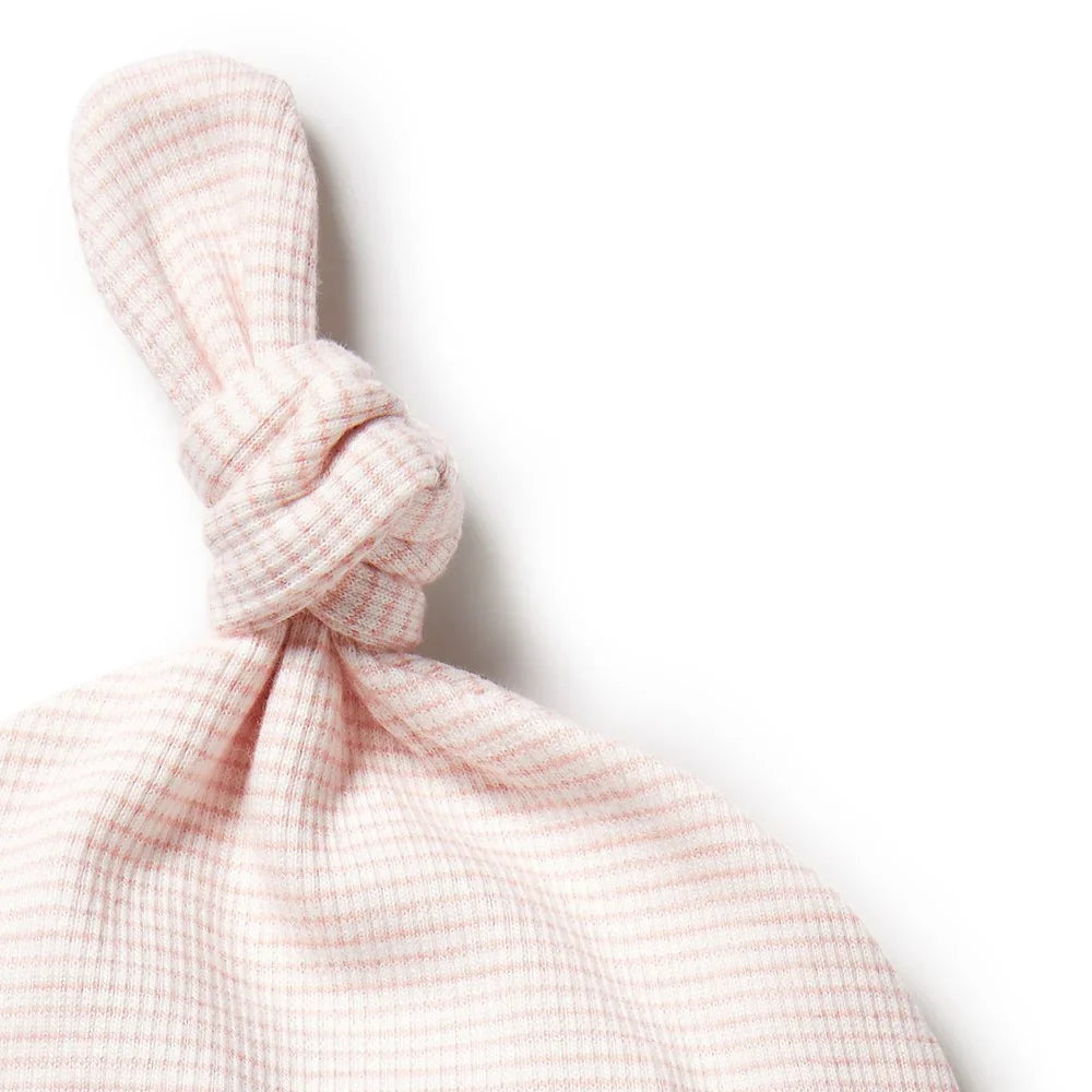 Organic Stripe Rib Knot Hat | Cantaloupe | Wilson + Frenchy