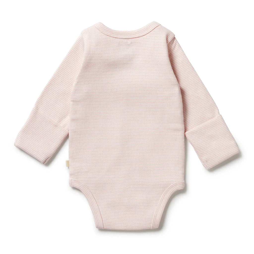 Organic Stripe Rib Kimono Bodysuit | Cantaloupe | Wilson + Frenchy