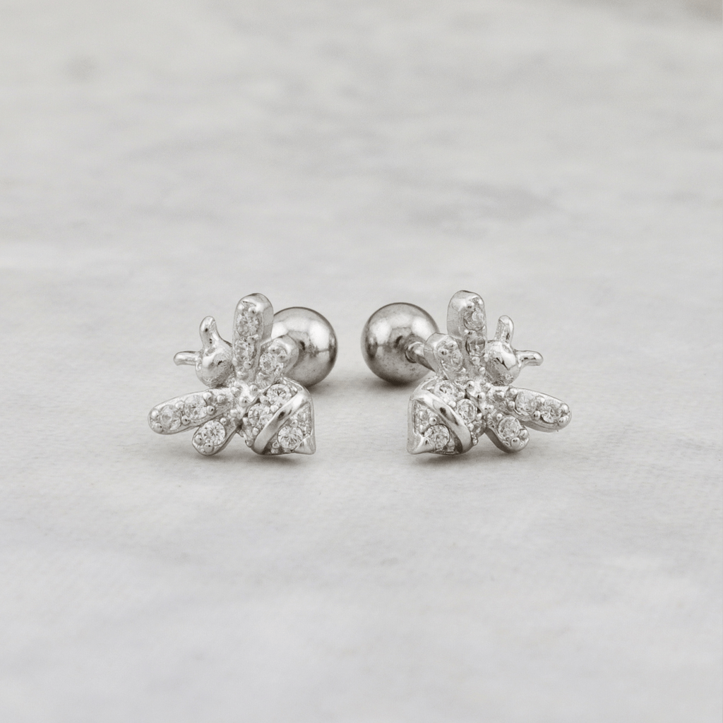 Boucles d'oreilles Abeilles en argent sterling