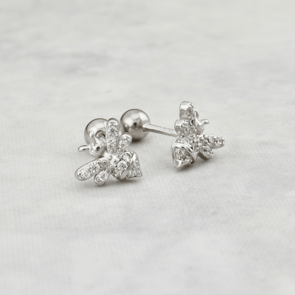 Boucles d'oreilles Abeilles en argent sterling