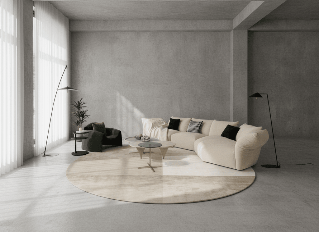 Earth-Tone Abstract Bamboo Silk Area Rug