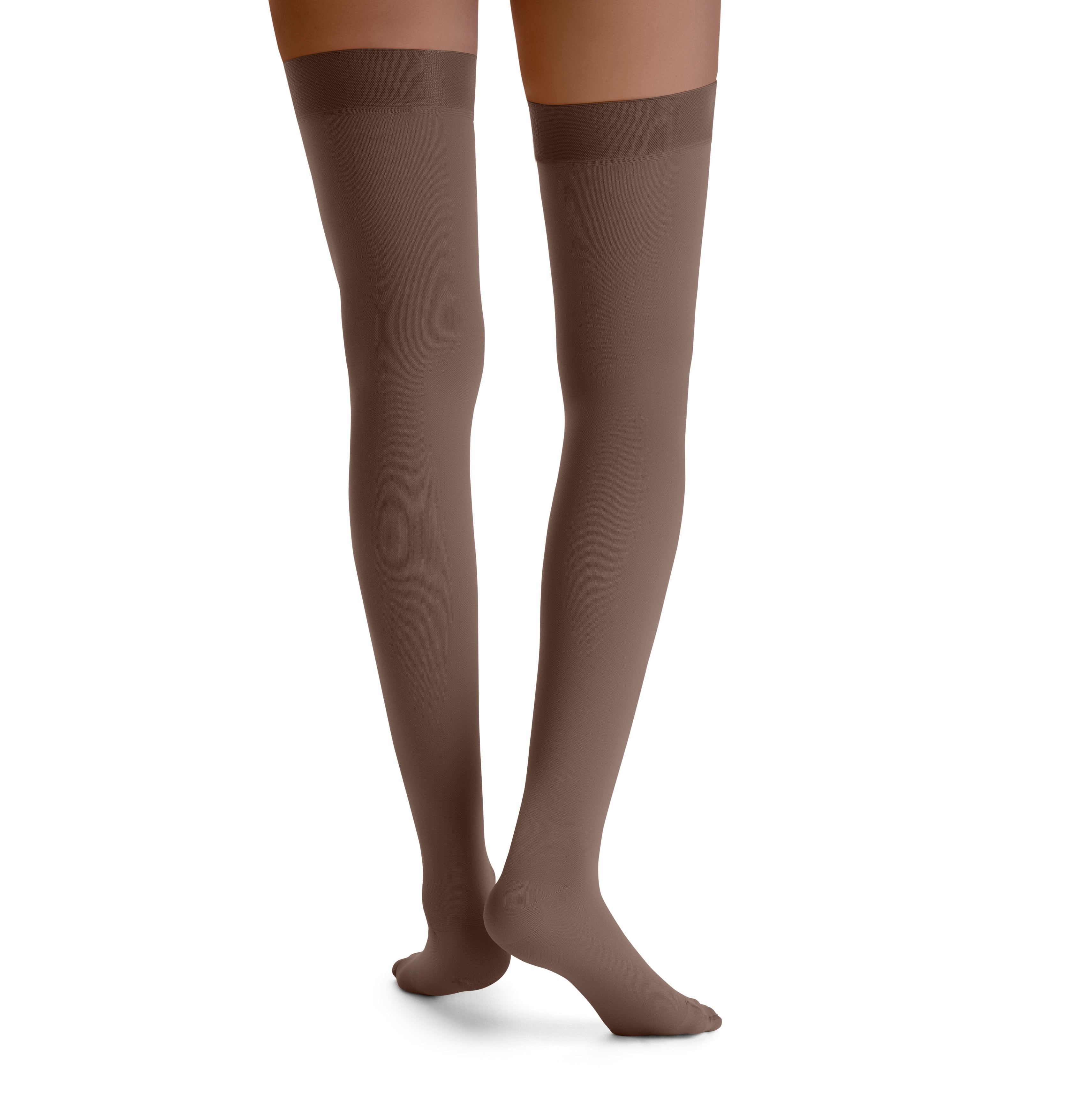 JOBST Opaque Compression Stockings 30-40 mmHg Thigh High Silicone Dot Band Closed Toe
