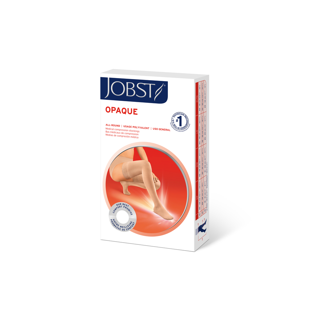 JOBST Opaque Compression Stockings 15-20 mmHg Thigh High Sensitive Band Closed Toe