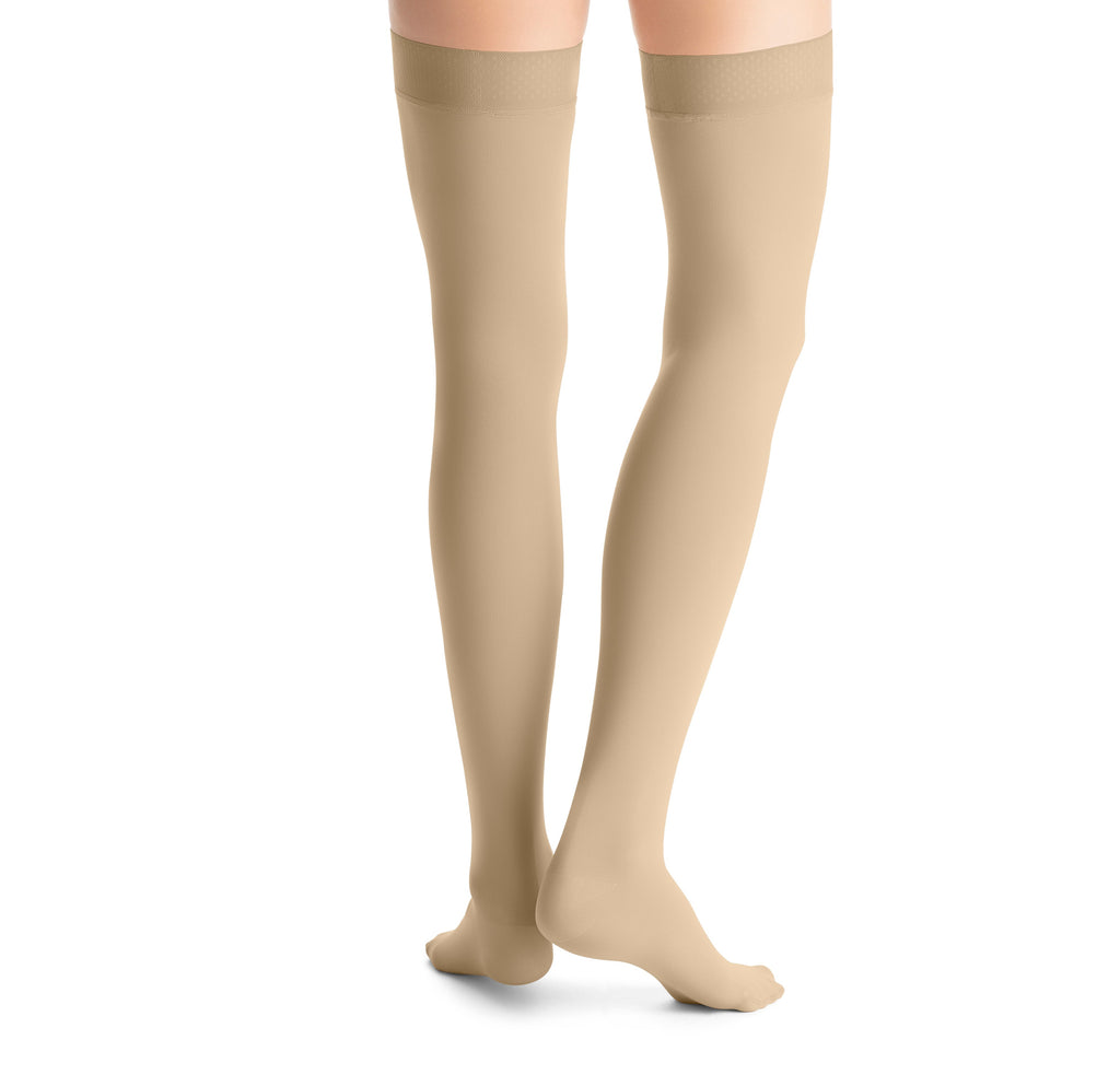 JOBST Opaque Compression Stockings 30-40 mmHg Thigh High Silicone Dot Band Closed Toe