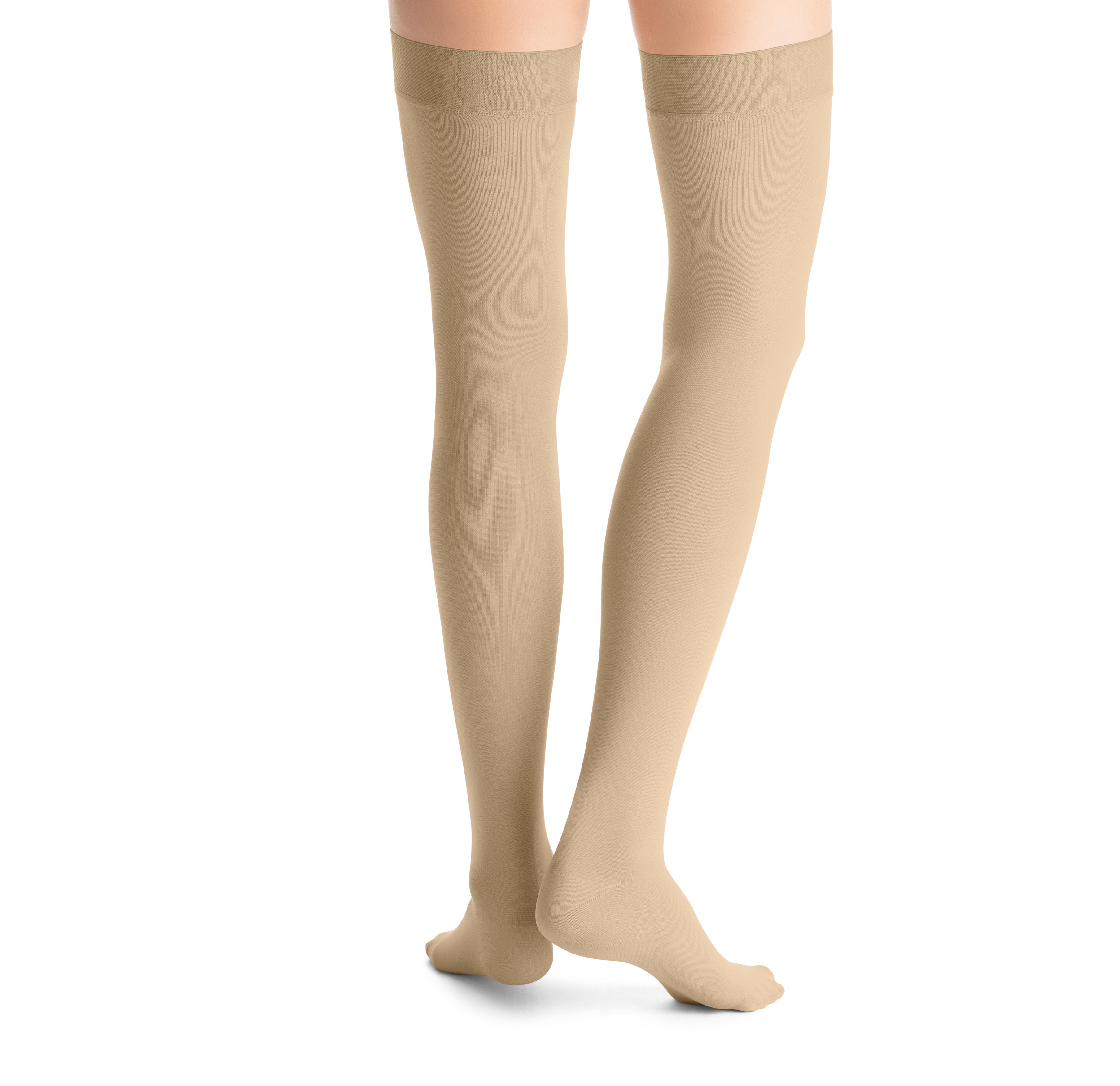 JOBST Opaque Compression Stockings 30-40 mmHg Thigh High Silicone Dot Band Closed Toe