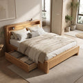Liam Natural Wood Crafted Bed