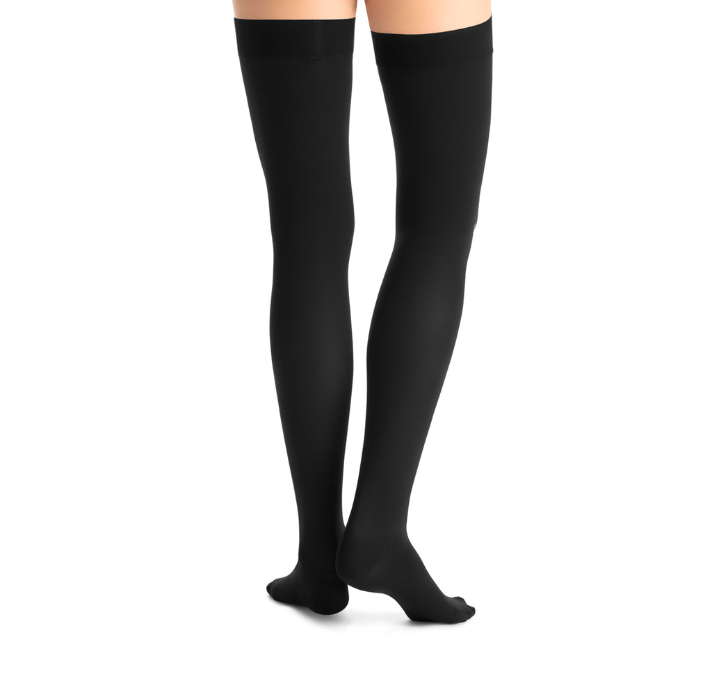 JOBST Opaque Compression Stockings 30-40 mmHg Thigh High Silicone Dot Band Closed Toe